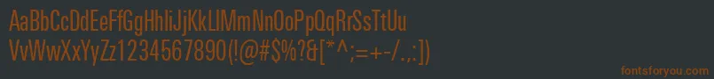 UniversNextProCompressed-fontti – ruskeat fontit mustalla taustalla