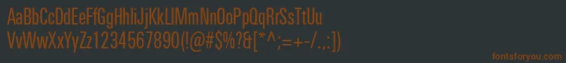 Fonte UniversNextProCompressed – fontes marrons em um fundo preto