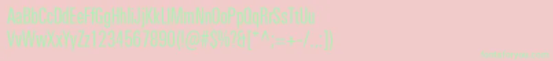 UniversNextProCompressed Font – Green Fonts on Pink Background