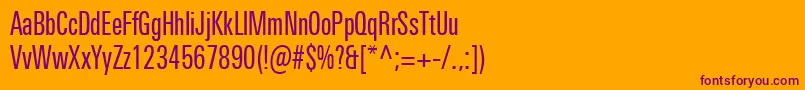 フォントUniversNextProCompressed – オレンジの背景に紫のフォント