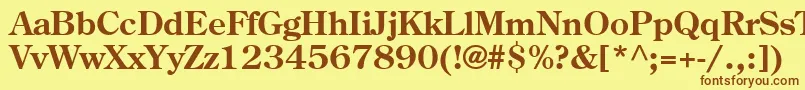 Weitere Informationen zur Agcen6-Schriftart Agcen6-Schriftart – Braune Schriften auf gelbem Hintergrund