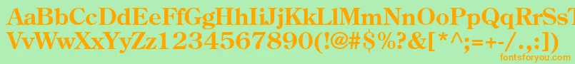 Agcen6 Font – Orange Fonts on Green Background