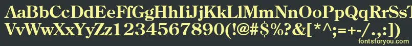 フォントAgcen6 – 黒い背景に黄色の文字