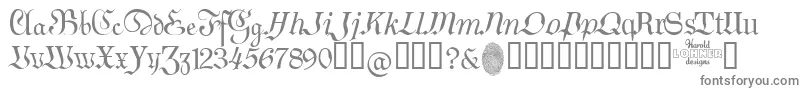 GermanSampler-fontti – harmaat kirjasimet valkoisella taustalla