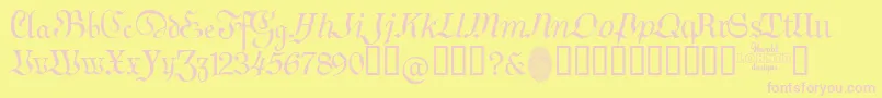 GermanSampler Font – Pink Fonts on Yellow Background