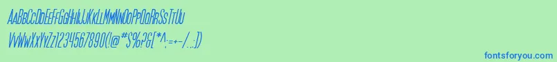 Police SfMoviePosterOblique – polices bleues sur fond vert
