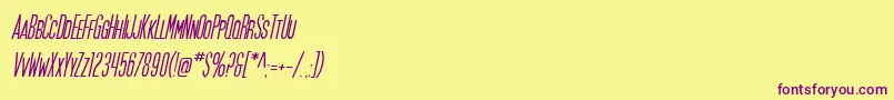 SfMoviePosterOblique Font – Purple Fonts on Yellow Background