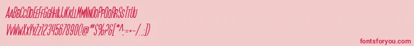 SfMoviePosterOblique-Schriftart – Rote Schriften auf rosa Hintergrund