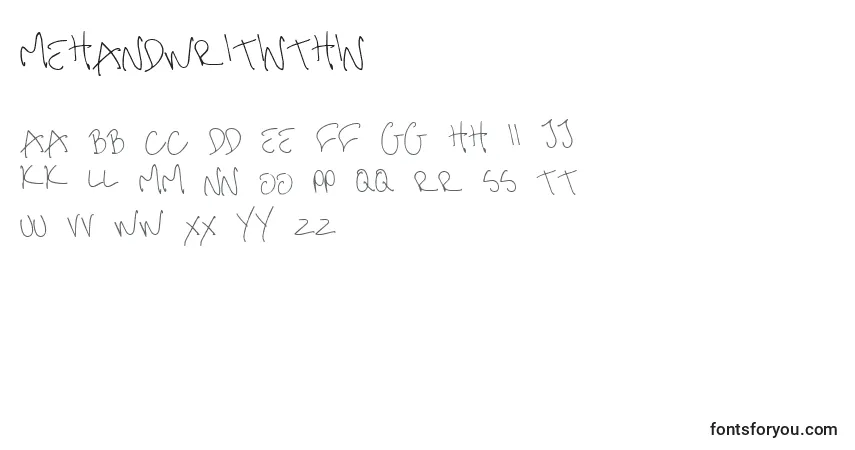 Czcionka MeHandwritinThin – alfabet, cyfry, specjalne znaki