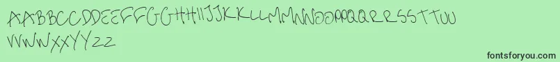 Шрифт MeHandwritinThin – чёрные шрифты на зелёном фоне