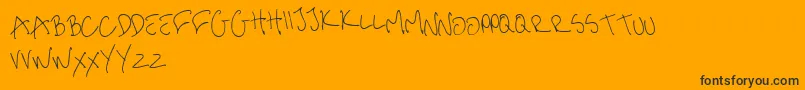 Czcionka MeHandwritinThin – czarne czcionki na pomarańczowym tle
