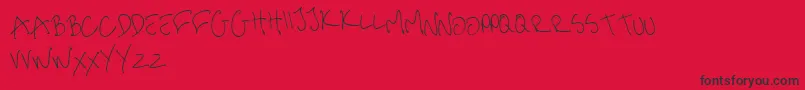 MeHandwritinThin-fontti – mustat fontit punaisella taustalla