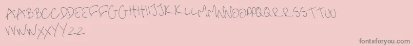 MeHandwritinThin-fontti – harmaat kirjasimet vaaleanpunaisella taustalla