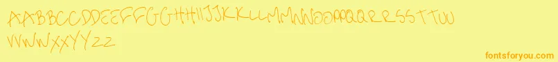 MeHandwritinThin Font – Orange Fonts on Yellow Background