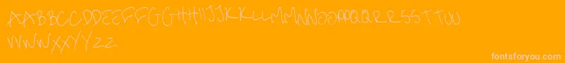 Police MeHandwritinThin – polices roses sur fond orange