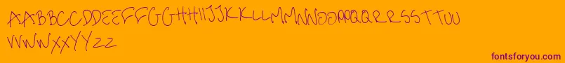 fuente MeHandwritinThin – Fuentes Moradas Sobre Fondo Naranja