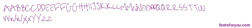 MeHandwritinThin-Schriftart – Violette Schriften auf weißem Hintergrund