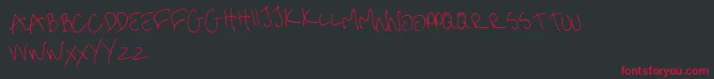 MeHandwritinThin Font – Red Fonts on Black Background