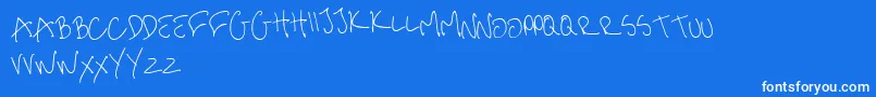 Fonte MeHandwritinThin – fontes brancas em um fundo azul