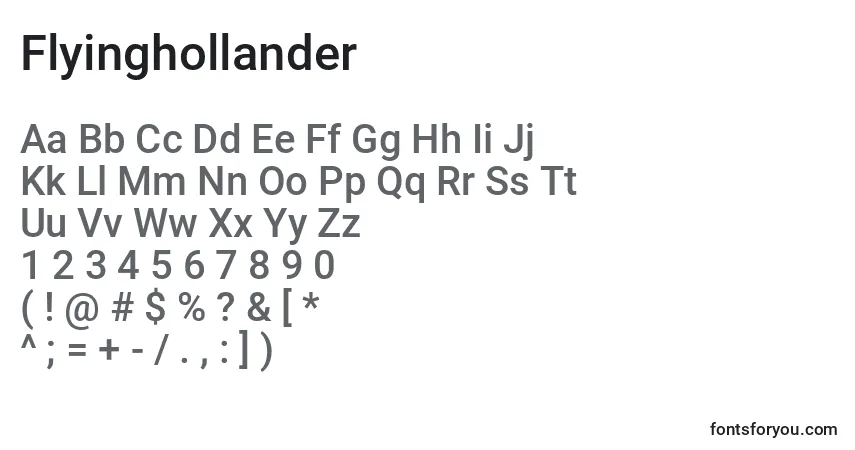 Czcionka Flyinghollander – alfabet, cyfry, specjalne znaki