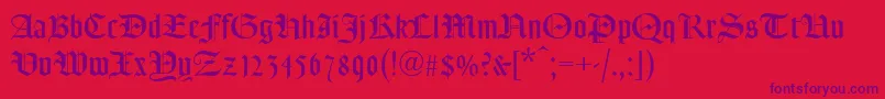 Więcej informacji o czcionce Fredt Czcionka Fredt – fioletowe czcionki na czerwonym tle
