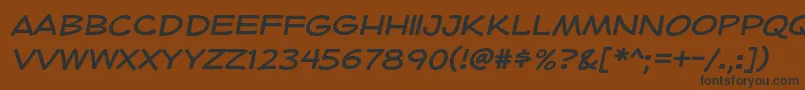 フォントHeroidRegular – 黒い文字が茶色の背景にあります