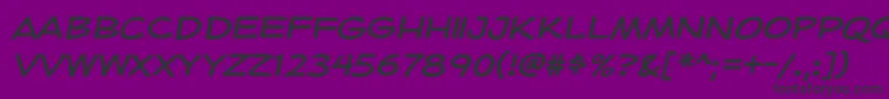 フォントHeroidRegular – 紫の背景に黒い文字