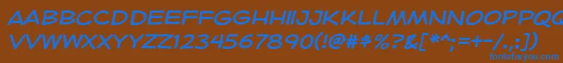 フォントHeroidRegular – 茶色の背景に青い文字