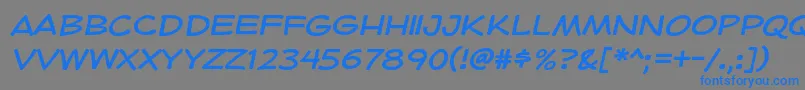 フォントHeroidRegular – 灰色の背景に青い文字