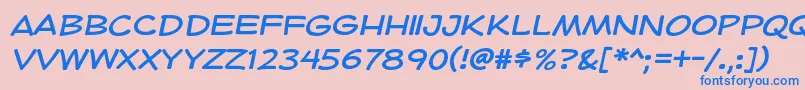 フォントHeroidRegular – ピンクの背景に青い文字