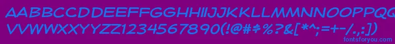 HeroidRegular Font – Blue Fonts on Purple Background