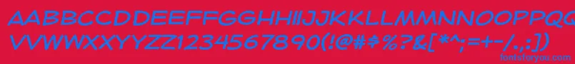 HeroidRegular Font – Blue Fonts on Red Background