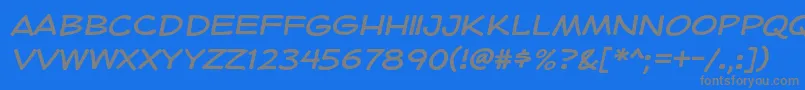 フォントHeroidRegular – 青い背景に灰色の文字