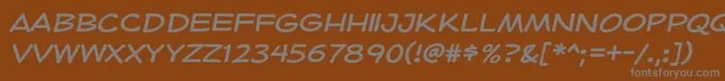 フォントHeroidRegular – 茶色の背景に灰色の文字