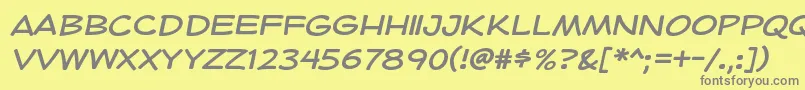 フォントHeroidRegular – 黄色の背景に灰色の文字