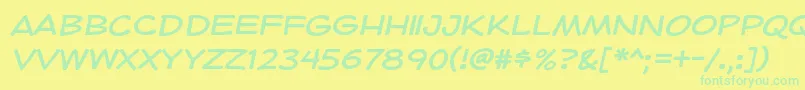 HeroidRegular Font – Green Fonts on Yellow Background