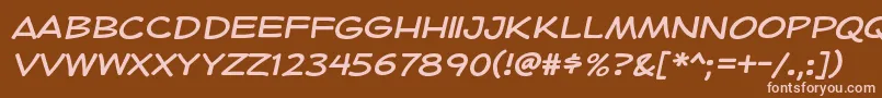 HeroidRegular Font – Pink Fonts on Brown Background