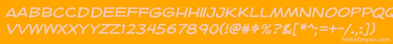 HeroidRegular Font – Pink Fonts on Orange Background