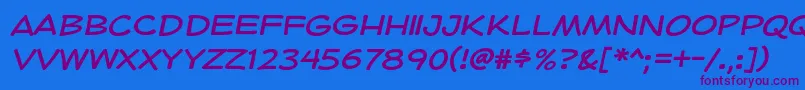 HeroidRegular Font – Purple Fonts on Blue Background