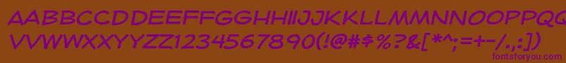 HeroidRegular Font – Purple Fonts on Brown Background