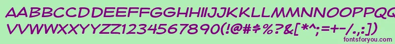 HeroidRegular Font – Purple Fonts on Green Background