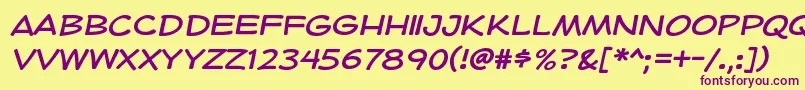 HeroidRegular Font – Purple Fonts on Yellow Background