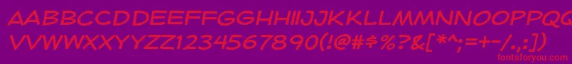 HeroidRegular Font – Red Fonts on Purple Background