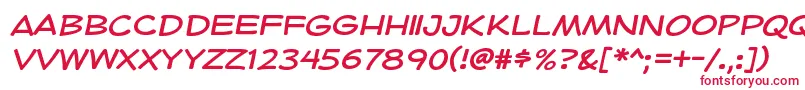 フォントHeroidRegular – 白い背景に赤い文字