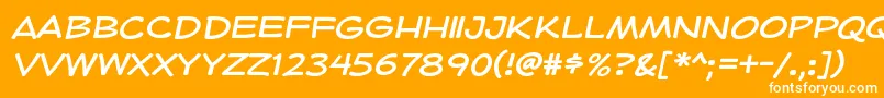 フォントHeroidRegular – オレンジの背景に白い文字