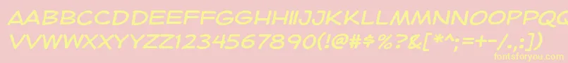 HeroidRegular Font – Yellow Fonts on Pink Background