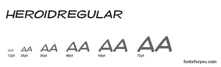 HeroidRegular Font Sizes