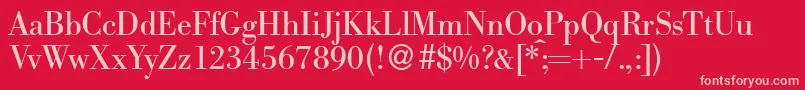 BododbNormal Font – Pink Fonts on Red Background