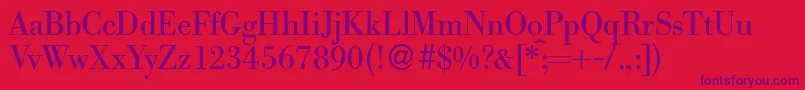 BododbNormal Font – Purple Fonts on Red Background