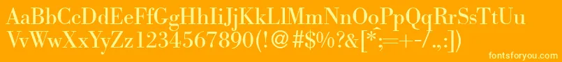 BododbNormal-Schriftart – Gelbe Schriften auf orangefarbenem Hintergrund